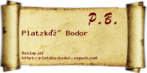 Platzkó Bodor névjegykártya